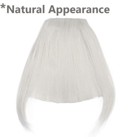 One Piece Bangs Clip in Front Fringe Clip on Hair Bang Extensions Synthetic Hairpieces with Temples #Silver Grey - Buy Online on GoSupps.com