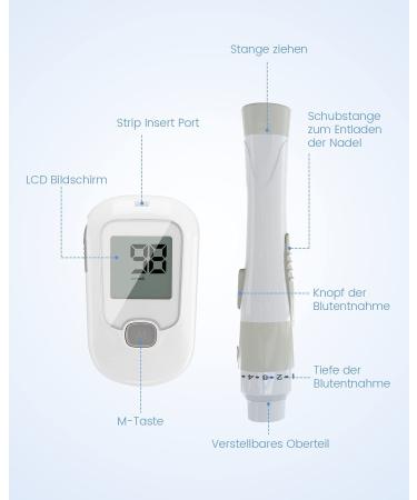 VVindefs G-427B Blood Sugar Measuring Kit | 100 Test Strips & Lancets | Portable Home Glucose Monitoring G-666B - Buy Online on GoSupps.com
