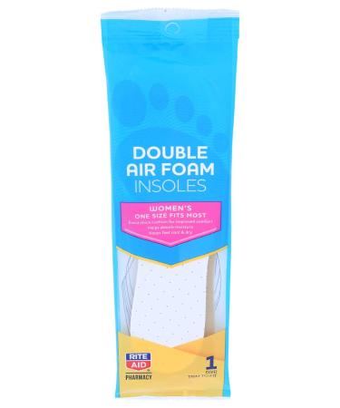 Rite Aid Foot Care Double Air Foam Insoles - 1 Pair Shoe Inserts | Foot Care | Women s One Size Fits Most Trim to Fit | Shoe Insoles