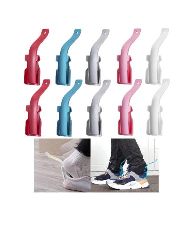 10 Pack Lazy Shoe Helper Horns for Seniors Men Women - Shoe Helpers to Put on Your Shoes - One Step Shoe Assist Device for Elderly - Shoe Stick Helper - Standing Shoe Horn