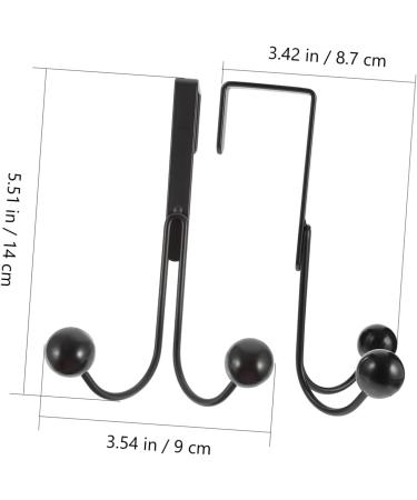 KICHOUSE 2pcs Double Hook Wall Mounted Organizer Over Door Storage Rack Door Hanger Metal Clothes Hook 14x9cm Black - Buy Online on GoSupps.com
