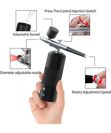 Lizusidtsy Portable Rechargeable Wireless Airbrush with Compressor Double Action Tools for Face Beauty Nail Art Tattoo(Green) - Buy Online on GoSupps.com