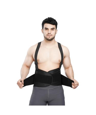 Premium Adjustable Lumbar Support Belt - Relieve Back Pain and Improve Posture - Ideal for Heavy-Duty Work (M (Girth:26-31.4IN/66-80CM))