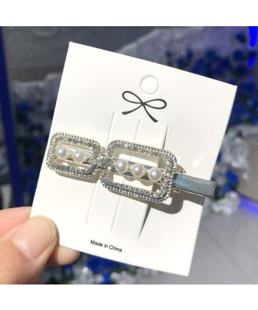 8 Pcs Rhinestone Alligator Hair Clips for Girls and Women - Pearl Crystal Hair Pins for Wedding - White - Buy Online on GoSupps.com
