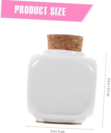 Mikinona Manicure Dishes Refillable Empty Bottle Ceramics Bottle Pill Container Bottle Cosmetic Bottle with Lid Manicue Cups Powder Bottle Jar Nail Cup Nail Art Ceramic Cup Bamboo White - Buy Online on GoSupps.com