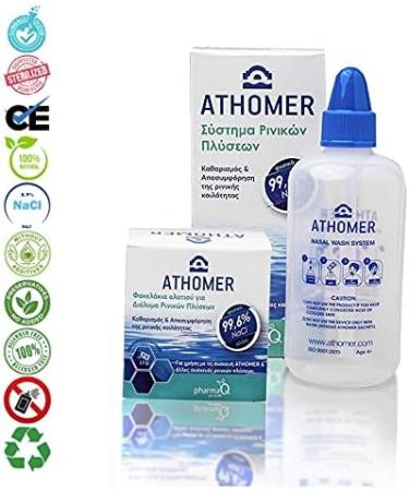 NOBU BABY Athomer Nasal Wash Refill- 50 Sachets x 2.5g of All Natural Sea Water Salt - Gently Cleans and Moisturizes for Clearer Breathing - Perfect for Adults and Kids! - Buy Online on GoSupps.com