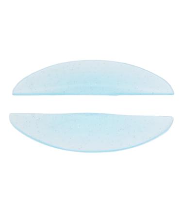 1 Pair Lash Rods Silicone Eyelash Pads Glitter Reusable Soft Lash Lifting Pads with Storage Box (Blue) (S)