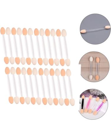 Healeved 50pcs Two-color Eyeshadow Brush Make up Kit Concealer White Makeup Stick Sponge Plastic Handle Woman - Buy Online on GoSupps.com
