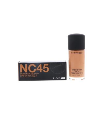 MAC Studio Fix Fluid Foundation SPF 15 NC45 - Perfect Matte Finish for Medium-Deep Skin Tones - Buy Online on GoSupps.com