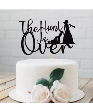 The Hunt is Over Cake Topper Funny Guns Themed Bride & Groom Wedding / Engagement / Bridal Shower Party Cake Decorations Black Glitter - Buy Online on GoSupps.com