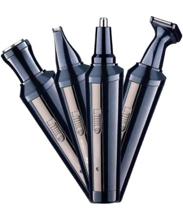 4-in-1 Electric Nose and Ear Hair Trimmer with Detachable Cutter Head Knife Net - Easy Cleaning and Maintenance