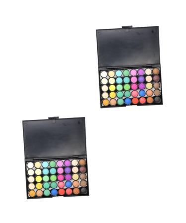 FOMIYES 2pcs 40 Eye Shadow Palettes Eyeshadow Pallet Eyeshadow Matt Multicolor Makeup Palette 1 count (Pack of 1) As Shownx2pcs