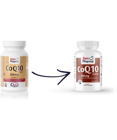 Zeinpharma Coenzyme Q10 Forte 200mg - 120 Vegan Capsules for Energy & Vitality | 100% Pure Ubichinon Lab Tested 4-Month Supply - Buy Online on GoSupps.com