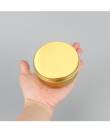 Zeoabsy 10-Piece Gold Aluminum Empty Jars - 150ml Round Tins with Screw Lid for Cosmetics Candles & Ointments | Includes 5 Spatulas & 1 Gold Label - Buy Online on GoSupps.com
