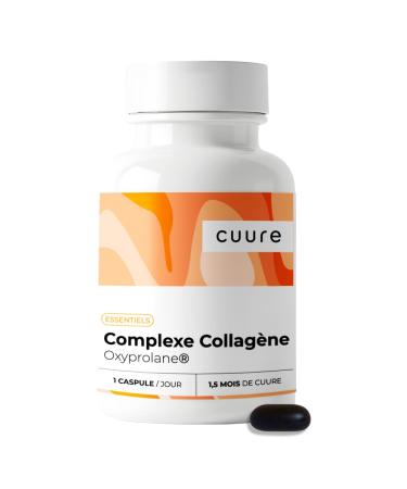 Patented Hydrolyzed Marine Collagen Complex - Cuure - 45 Days - 45 Capsules - Omega 3, Vitamin C E and Astaxanthin - 1500 Dalton - Skin - Made in France