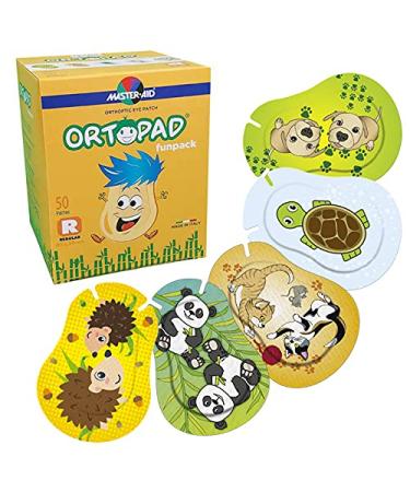 Ortopad Bamboo Fun Pack Eye Patches, 50/Box (Regular Size, 4+ yrs) Hedgehog Pack