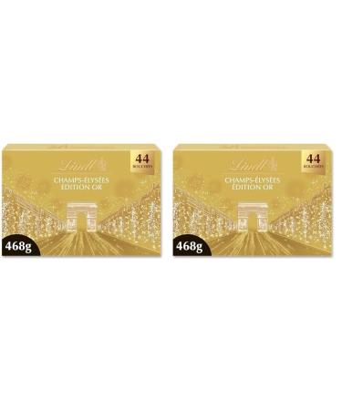 Lindt - Bo te CHAMPS- LYS ES dition Or - Assortiment de Chocolats au Lait Noirs et Blancs - Pralin s Croustillants et Onctueux - Id al pour No l 468g (Lot de 2)