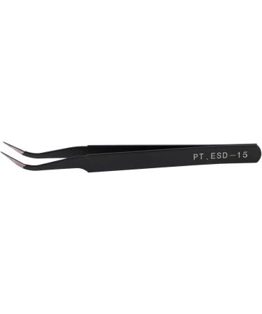 Nail Art Rhinestones Eyelashes Straight & Curved Tweezers Set-Black - Buy Online on GoSupps.com