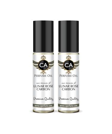 CA Perfume Impression of Lunar Rose Carbon For Men Replica Fragrance Body Oil Dupes Alcohol-Free Essential Aromatherapy Sample Travel Size Concentrated Long Lasting Attar Roll-On 0.3 Fl Oz-X2