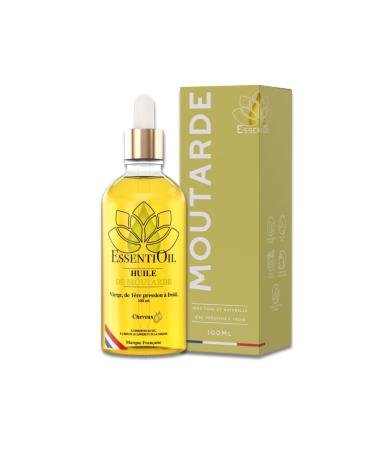 ESSENTIOIL Mustard Oil - 100% pure and natural - Care for dry, brittle and dull hair - 100mL glass bottle - Pipette - French brand