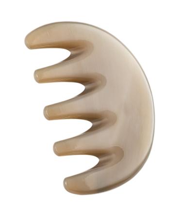 Healeved massage comb with five teeth meridian massage brush body spars DESTRURSE GUASHA face tools Broad tooth comb Guasha-Haarkamm Waste horns white yakhorn tendon 8.5x5.5cm As shown