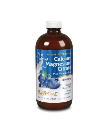 LifeTime Vitamins High Potency Calcium Magnesium Citrate Plus Vitamin D-3 Blueberry 16 fl oz (473 ml)