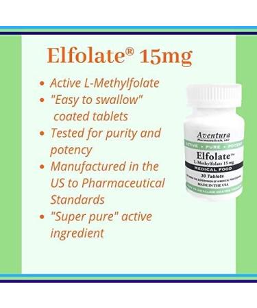 ELFOLATE 15mg L-Methylfolate Supplement - Doctor Recommended Professional Strength - 30 Tablets - Buy Online on GoSupps.com