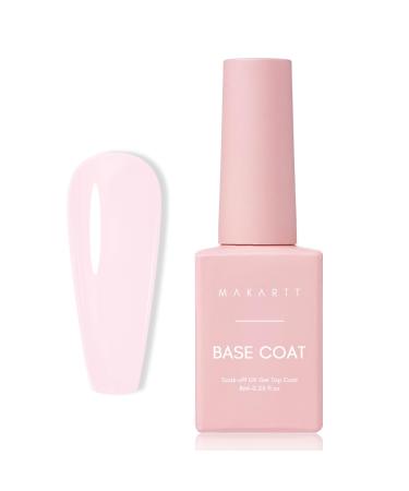 Makartt Rubber Gel Base for Nails Ballerina Pink Base Coat Gel Nail Polish Natural Color Base Gel Polish UV Nail Lamp Needed Long Lasting Rubber Nail Base for Manicure Salon Home
