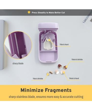 Optimal Safety Pill Splitter & Travel Pill Cutter with Smart Blade Shield - Portable Silicone V-Shaped Holder & Storage Compartments (Blue - Buy Online on GoSupps.com