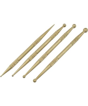 Brass Massage Sticks Set of 4 - Ideal for Massage Acupuncture Acupressure Scar Treatment & Ear Acupuncture - International Shipping Available - Buy Online on GoSupps.com