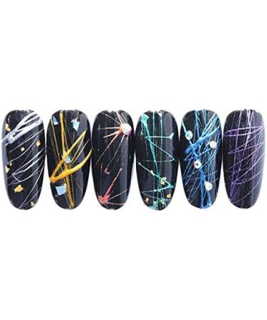 piuryue Nail Spider Gel Set Pulling Line Nails Art Silk 6 Pcs Line Painting Soak Wire Drawing Elasticity Off Design Lacquer Long Lasting DIY UV Nail Gel - Buy Online on GoSupps.com