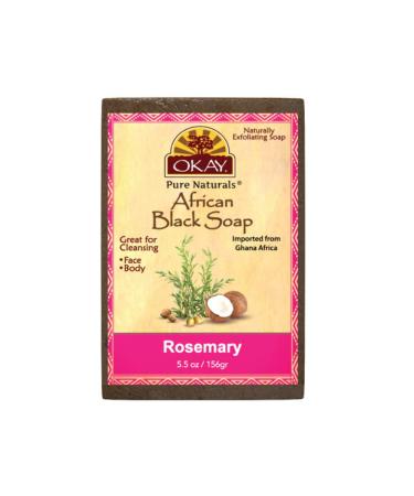 Okay Pure Naturals African Black Soap Rosemary 5.5 oz (156 g)