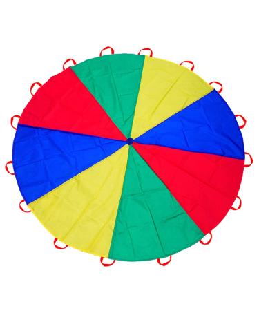 AMYESE 10ft/ 16.4ft Rainbow Parachute for Outdoor Party Games, Kids Play Parachute Group Cooperative Team Game Toys, Family Get-Together Entertainment