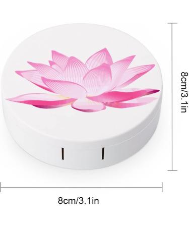 Lotus Round Case For Contact Lens Kit Storage Box with Mirror Printed - Buy Online on GoSupps.com