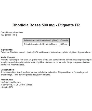 Rhodiola Rosea 500mg 120 capsules Extract with 3 salidroside 15mg No artificial fillers allergen free Produced in ISO certified companies Nootrovita - Buy Online on GoSupps.com