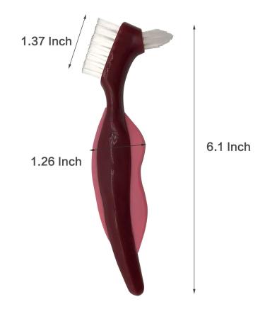 Premium Hard Denture Brush Toothbrush with Carrying Case - Pack of 6 | Multi-Layered Bristles & Portable Double Sided Brush for Denture Care - Buy Online on GoSupps.com