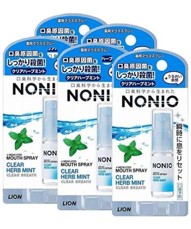 NONIO Mouse Spray Clear Herb Mint 5mL x 5 pieces