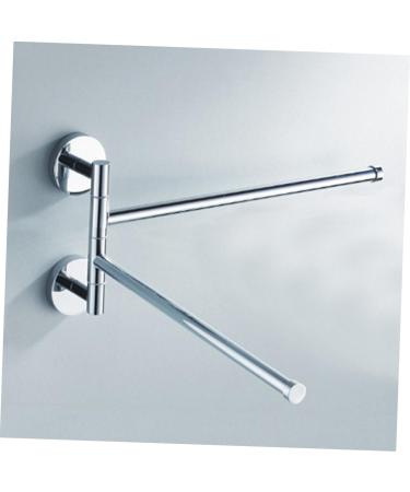 Alipis Stainless Steel Pendant Double Bath Towel Holder Tower Holder Arm Swing No Punching to Rotate Silver Medium - Buy Online on GoSupps.com