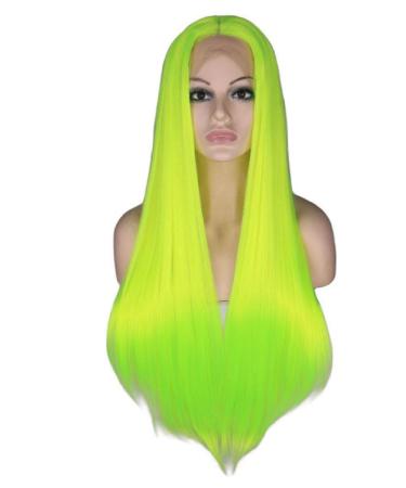 BGHJUE N Wig Green Long Straight Synthetic Wig Body Wave Heat Resistant Hair Glueless Full Wigs For Women Average Cap Size