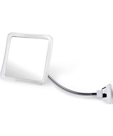 MIRRORVANA Flexible Fogless Shower Mirror for Bathroom Shaving with Height Adjustable Gooseneck Extension  360  Swivel and Upgraded Suction Cup - Shatterproof 6.3 x 6.3 Surface