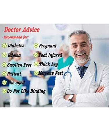 SYOLLAVE Diabetic Socks - Non-Binding Crew Wide Top for Neuropathy, Edema & Swollen Feet - Medium Size - Buy Online on GoSupps.com