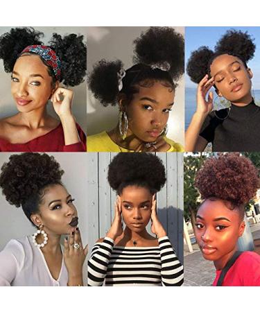 Synthetic Puff Hair Bun | Kinky Curly Drawstring Afro Chignon | Hair Extensions & Ponytail Clips - 1BT299 - Buy Online on GoSupps.com