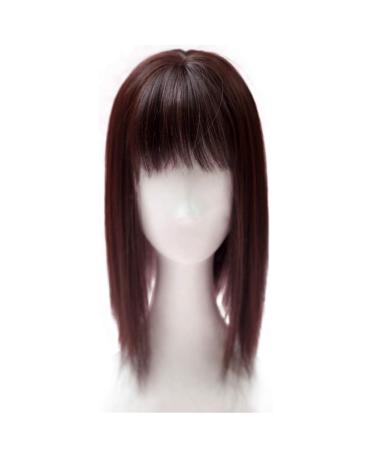 Decor-Teil von Remeehi glattes synthetisches Haarteil zum Reinklemmen Deckhaar mit Stirnfransen f r Frauen