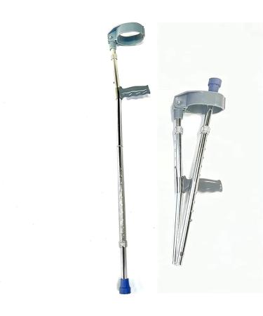 GHFTCCF Adult Crutches Medical Elbow Crutch Folding Aluminum Crutch Height Adjustable Telescopic Forearm Crutch Walking Crutch for Adult Youth Convenient Silver
