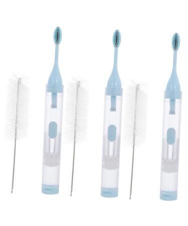 Healeeved 3 pieces foldable ortho-in travel spangs tooth case interdental for toothpaste teeth with collapsible design manual false bracket hiking brush oral end practical 1 piece (1 Pack) bluex3stk
