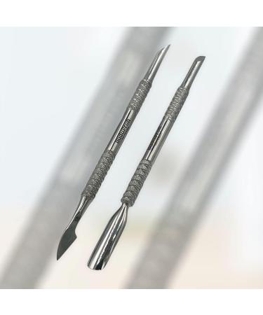 Cuticle Lifter and Pusher with Orange Stick BuduProfi Stainless Steel Manicure Pedicure (Orange Stick - Spatula) - Buy Online on GoSupps.com