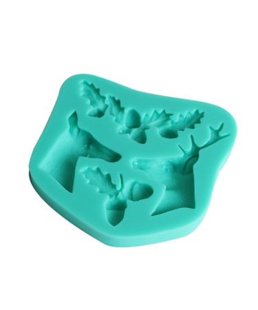 OKUMEYR Nonstick Elk Head Moulds for Christmas Silicone Baking Molds Christmas Soap Christmas Baking Molds Soap Mold Pine Cone Silicone Chocolate Molds Xmas Non Stick Accessories