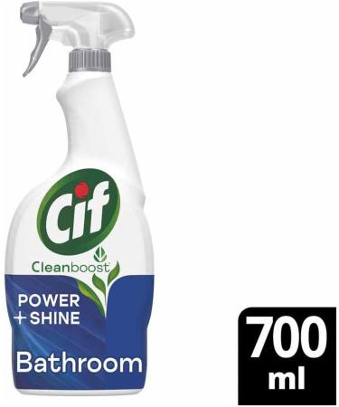 Cif Clean Boost Cleaning Pack: Cream Cleaner for hard surfaces with no damage 500ml Lemon scent + Power + Shine Bathroom Cleaner Spray 700ml Removes Limescale & Soap Scum & No Harsh Smells - Buy Online on GoSupps.com