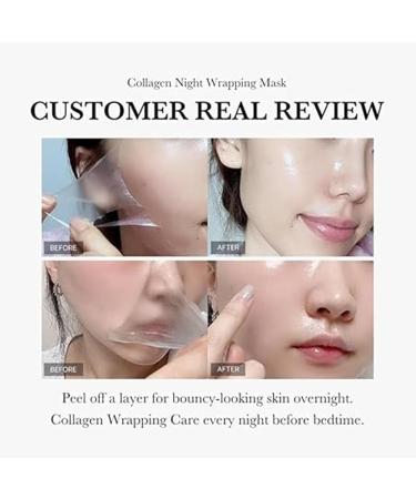 Collagen Night Wrapping Mask Collagen Overnight Wrapping Peel Off Facial Mask Bio Collagen Face Mask Overnight for Smooth & Youthful Skin - Buy Online on GoSupps.com