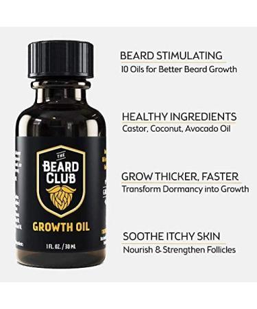 The Beard Club Beard Growth Oil - Promote Healthy Full Beard Growth - Buy Online on GoSupps.com